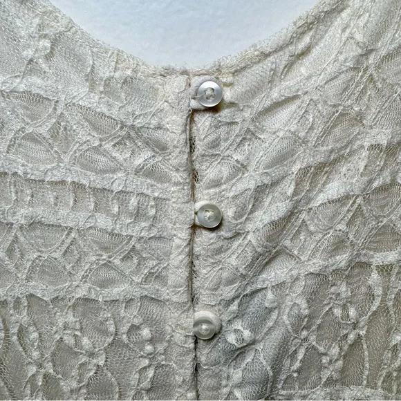 Abercrombie & Fitch Ivory Lace Maxi Dress NWT Size L - Picture 5 of 14